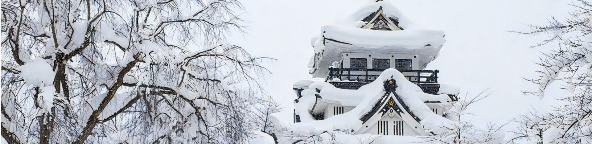 雪が積もっている横手城